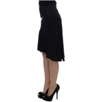 Exte Black Blue Cotton Stretch Straight Skirt SIG30932-1