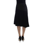 Exte Black Blue Cotton Stretch Straight Skirt SIG30932-1