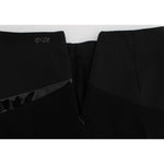 Exte Black Blue Cotton Stretch Straight Skirt SIG30932-1