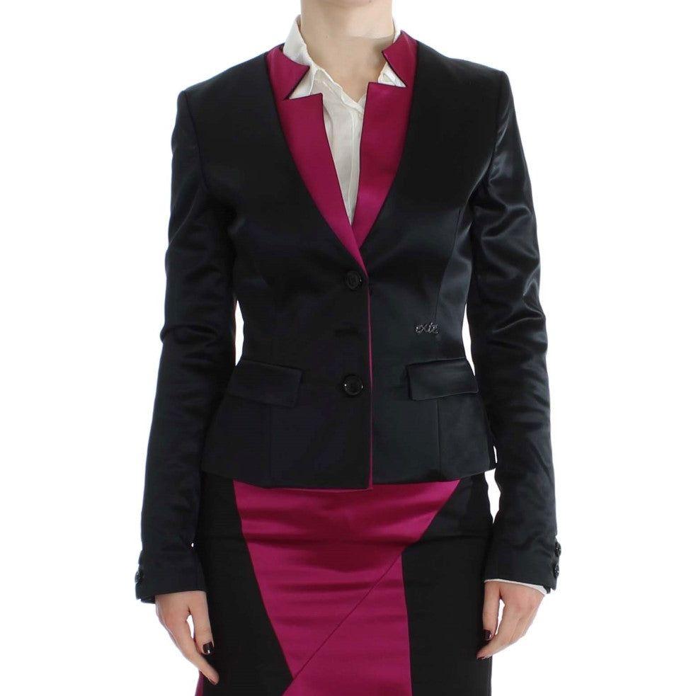 Exte Black Pink Stretch Blazer Jacket