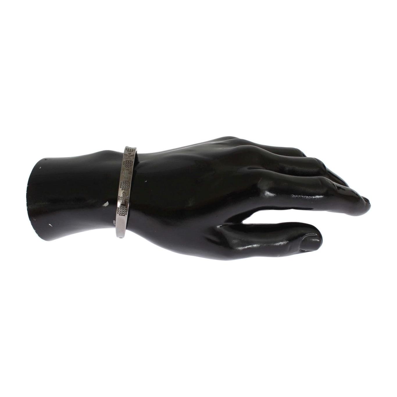Nialaya Gray Rhodium 925 Silver Bangle Bracelet