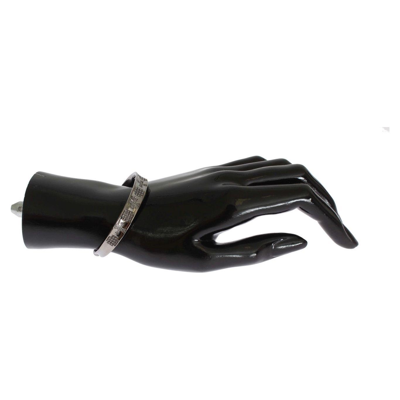 Nialaya Gray Rhodium 925 Silver Bangle Bracelet