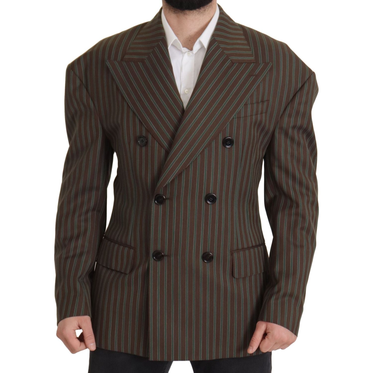 Dolce & Gabbana Multicolor Stripes Double Breasted Blazer