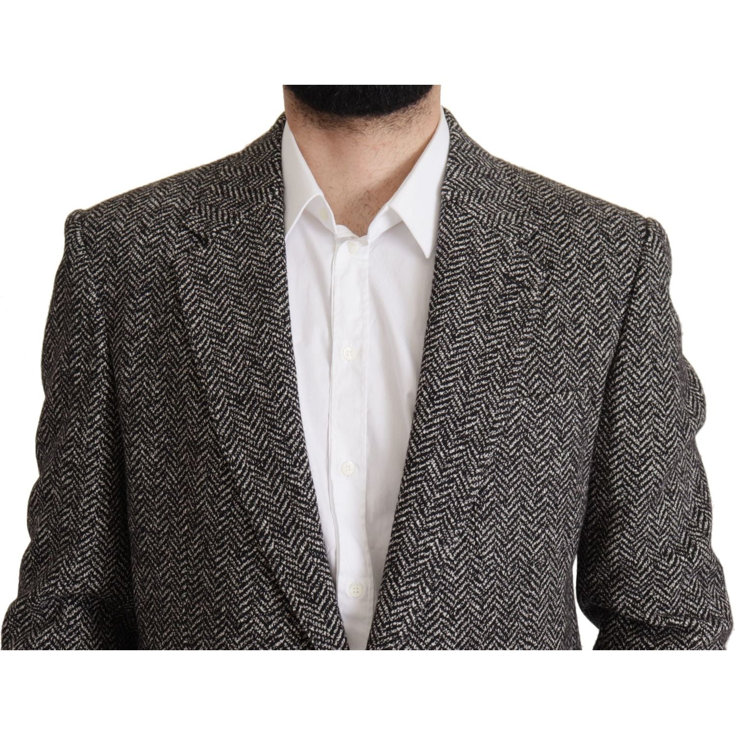 Dolce & Gabbana Gray Cotton Single Breasted Fantasy Blazer