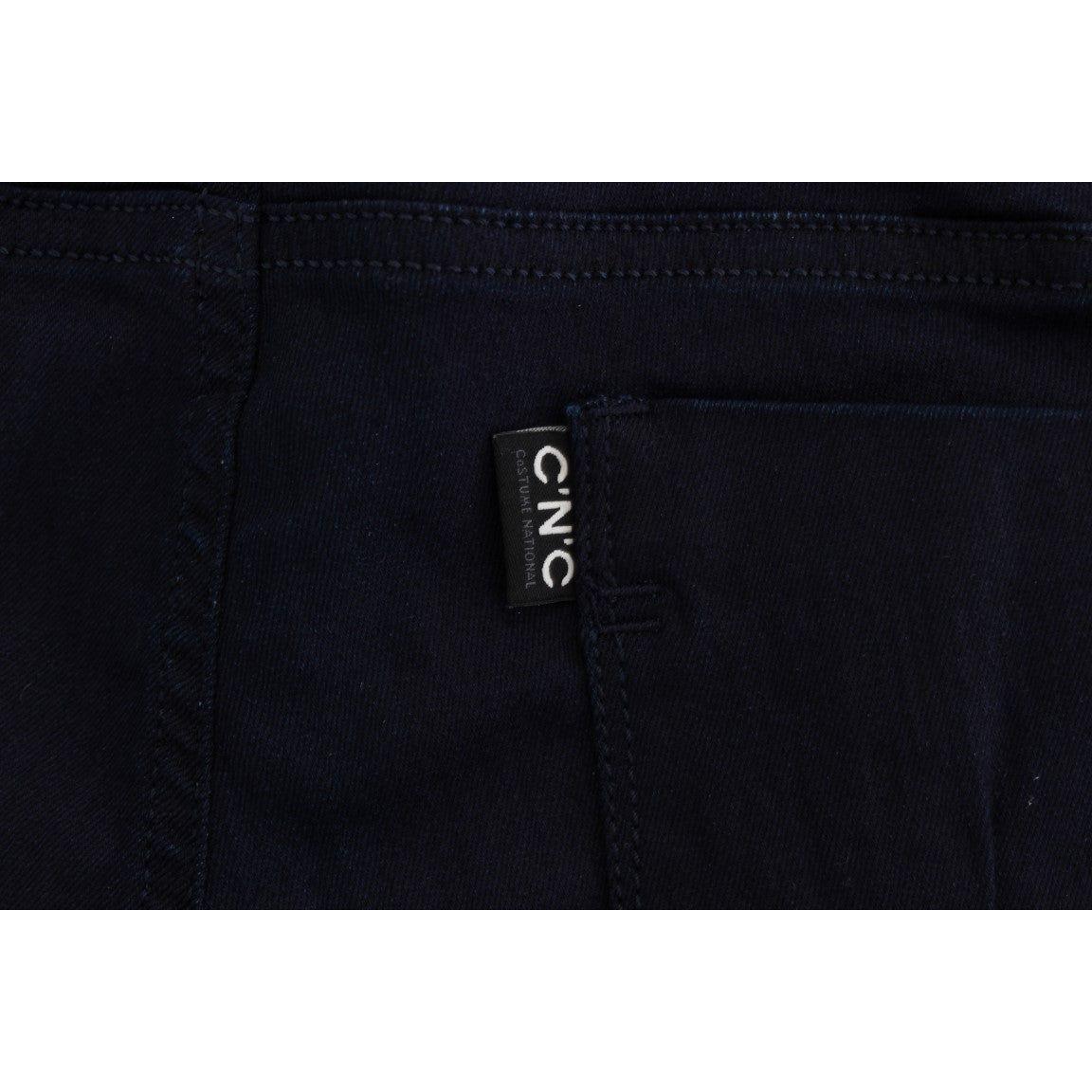 Costume National Blue Cotton Blend Slim Fit Jeans