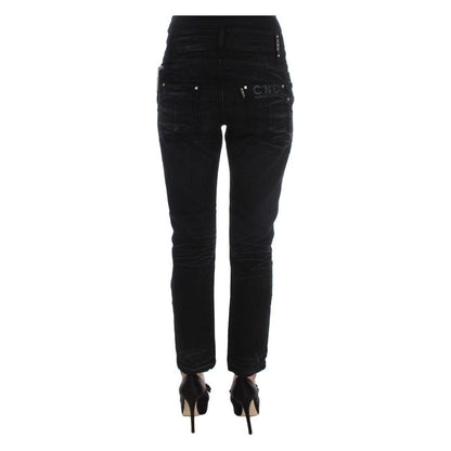 Costume National Black Cotton Slouchy Slims Fit Jeans Jeans & Pants