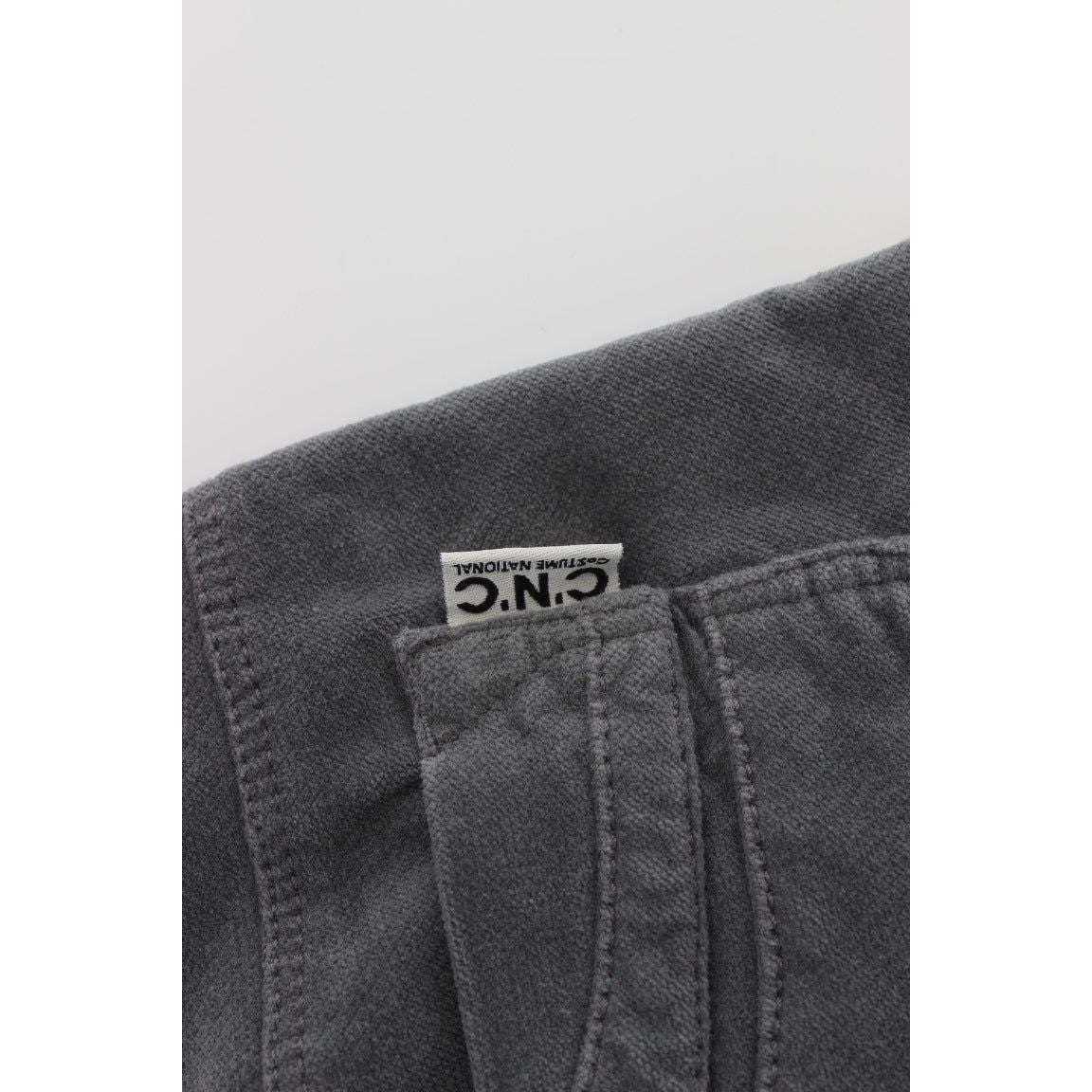 Costume National Gray Cotton Super Slim Corduroys Jeans