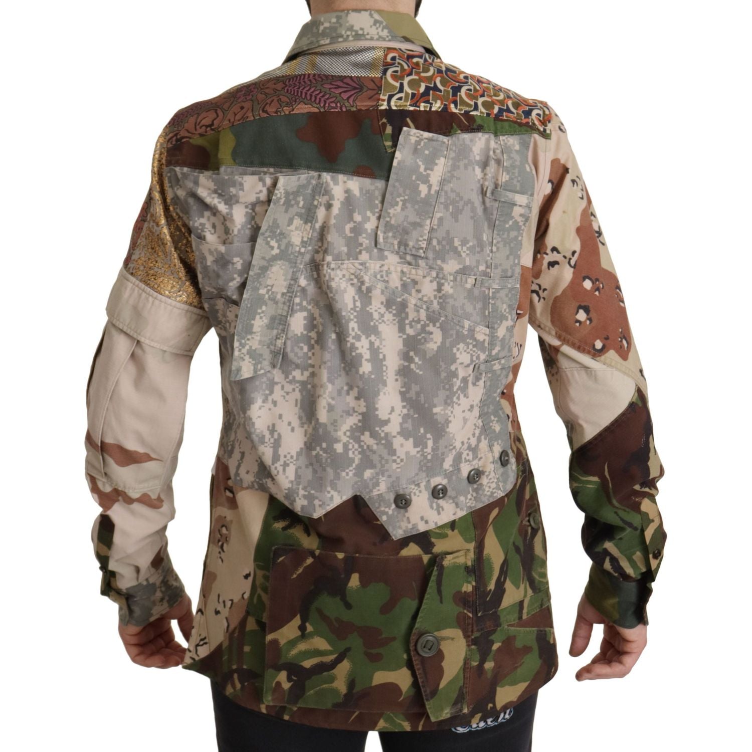 Dolce & Gabbana Multicolor Button Down Patchwork Shirt