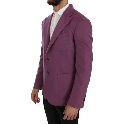 Dolce & Gabbana Purple Cashmere Slim Fit Blazer Jacket