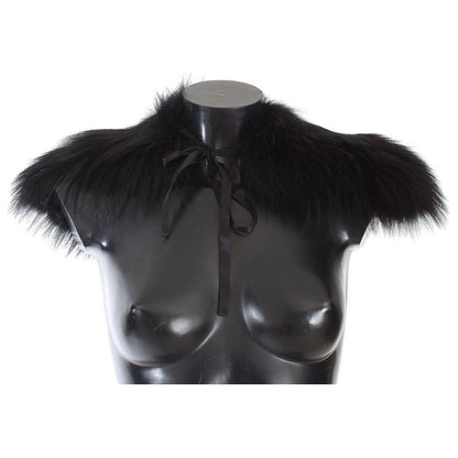 Dolce & Gabbana Black Fox Fur Collar Scarf Fur Scarves