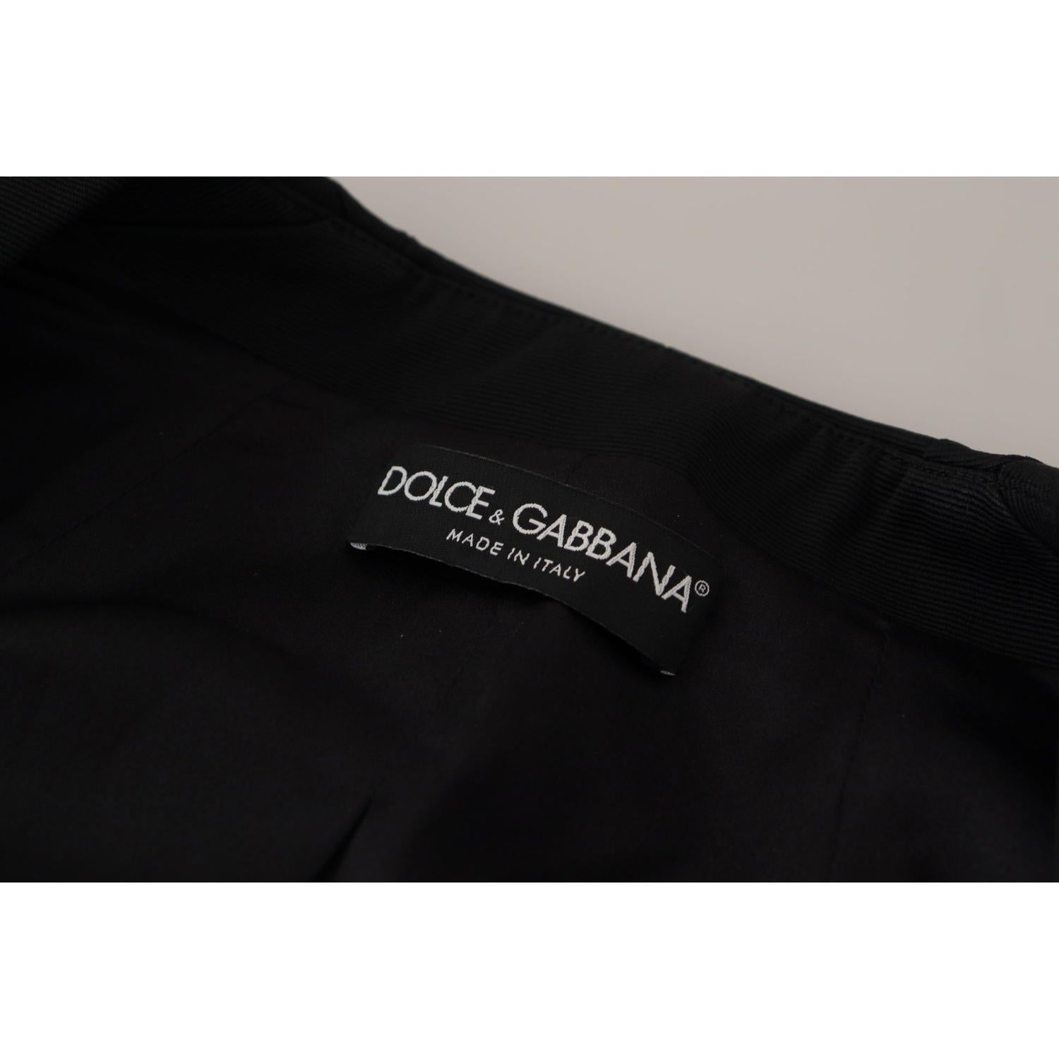 Dolce & Gabbana Black Slim Fit Long Sleeves Snap Jacket
