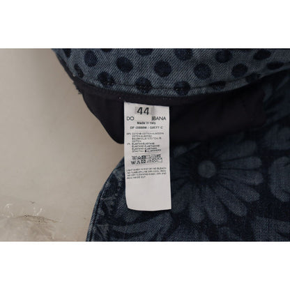 Dolce & Gabbana Blue Floral High Waist Skinny Denim Jeans