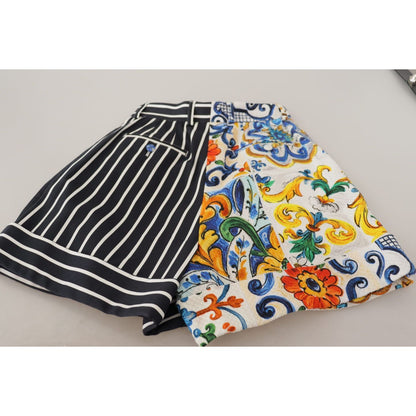 Dolce & Gabbana Multicolor Stripes Majolica Bermuda Shorts