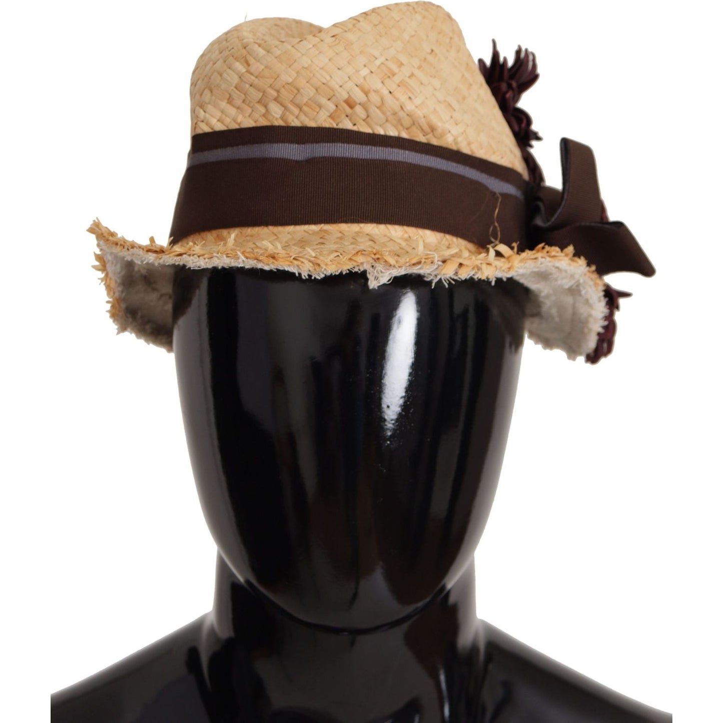 Dolce & Gabbana Yellow Ribbon Floral Embellished Straw Hat