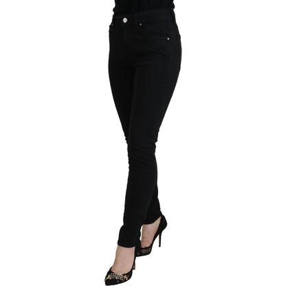 Dolce & Gabbana Black Cotton High Waist Casual Denim Jeans
