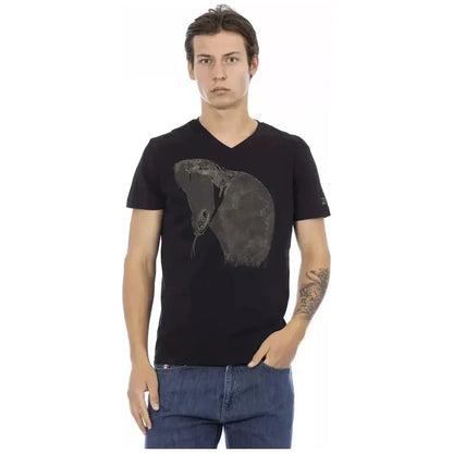 Trussardi Action Black Cotton Men T-Shirt