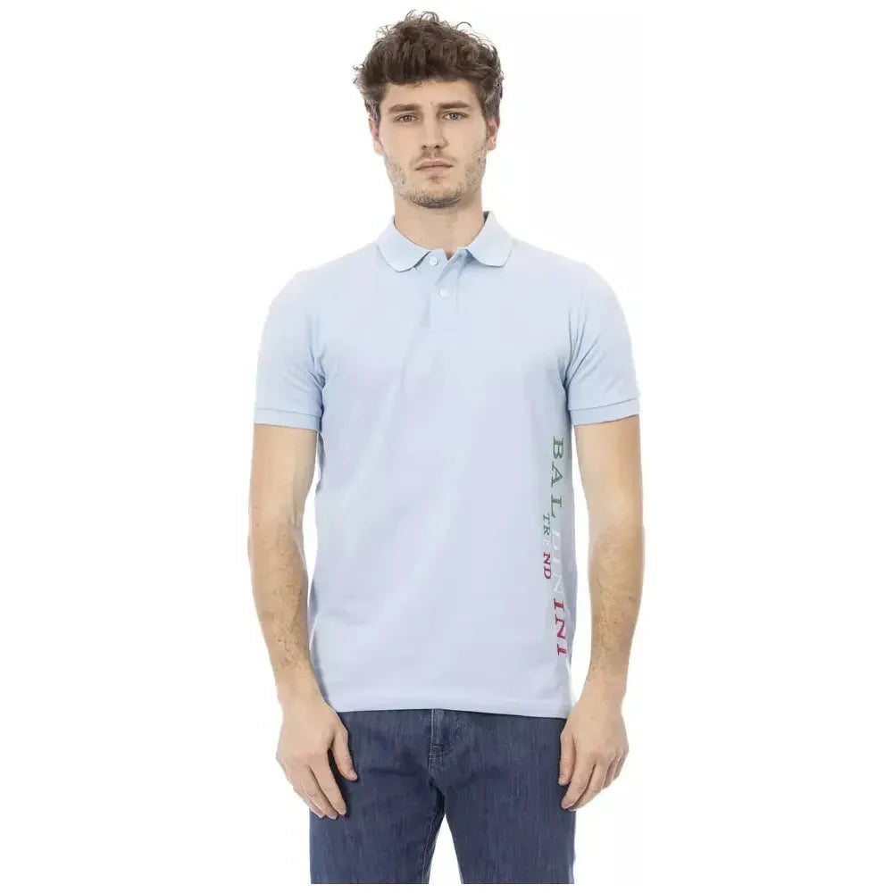 Baldinini Trend Light Blue Cotton Polo Shirt
