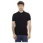 Baldinini Trend Black Cotton Men Polo BA-23210-M
