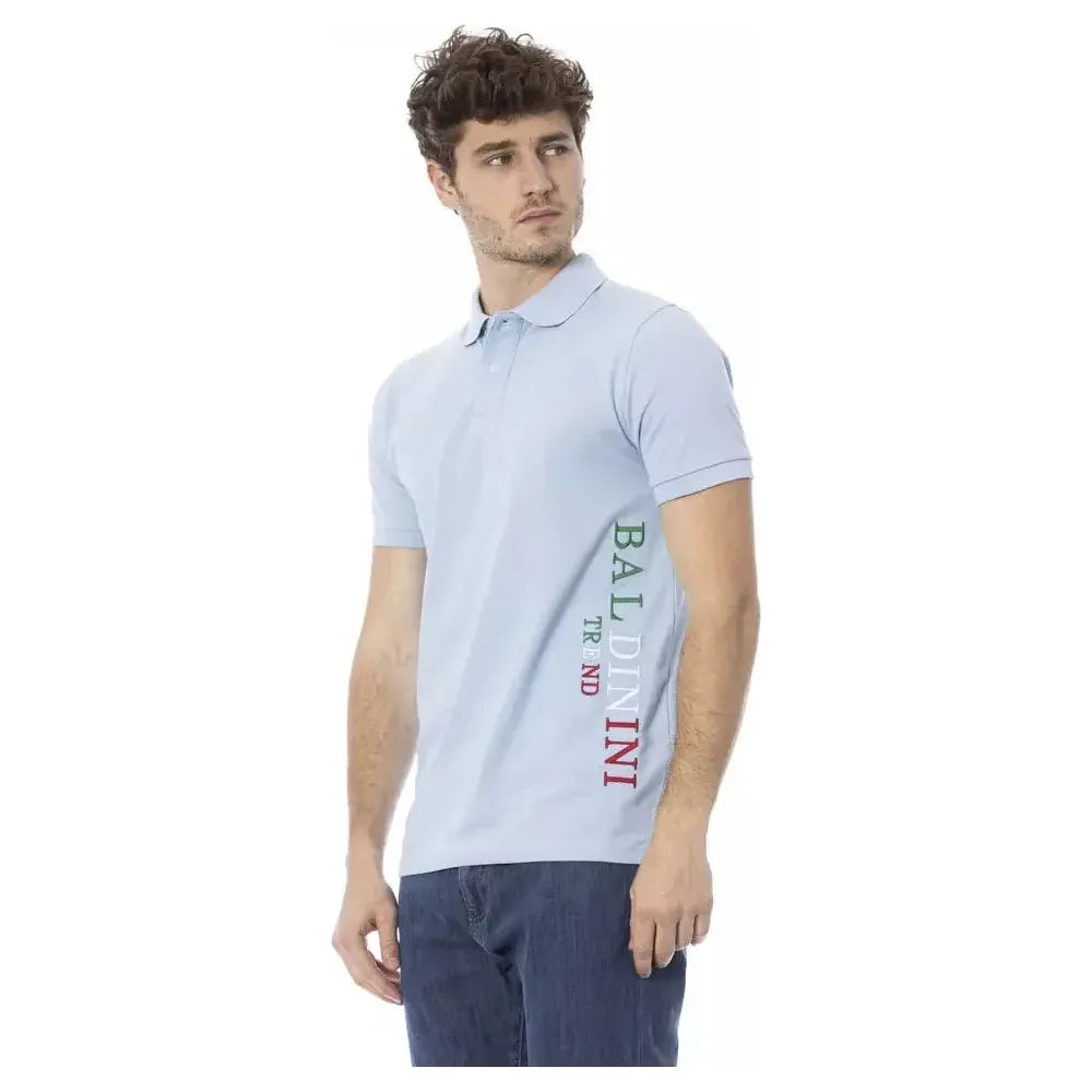 Baldinini Trend Light Blue Cotton Polo Shirt
