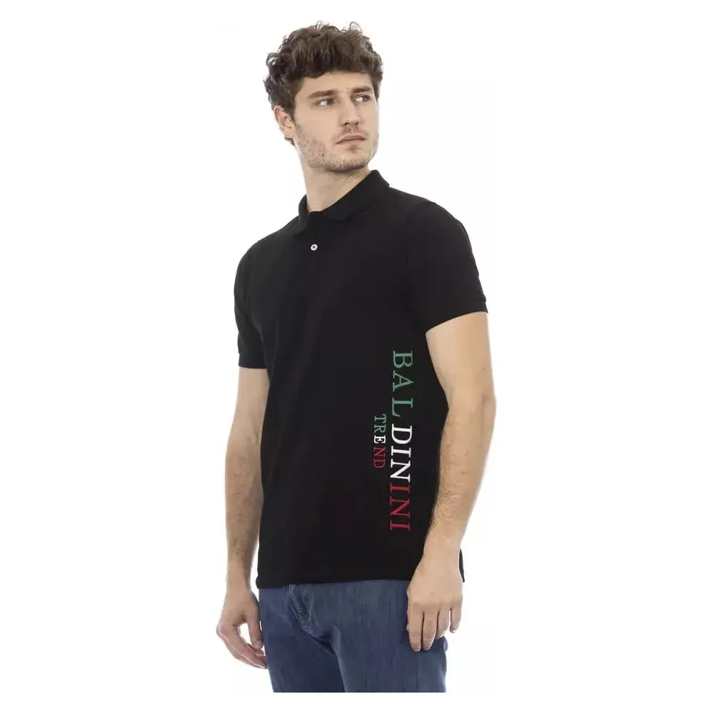 Baldinini Trend Black Cotton Polo Shirt