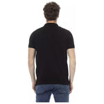 Baldinini Trend Black Cotton Men Polo BA-23210-M