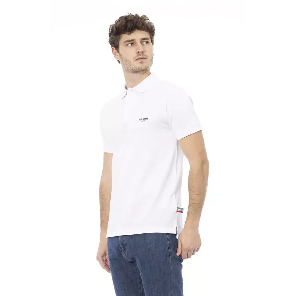 Baldinini Trend White Cotton Men Polo Shirt