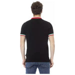 Baldinini Trend Black Cotton Men Polo Shirt BA-23199-3XL