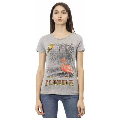 Trussardi Action Gray Cotton Women T-Shirt