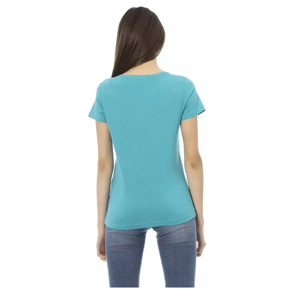 Trussardi Action Light Blue Cotton T-Shirt