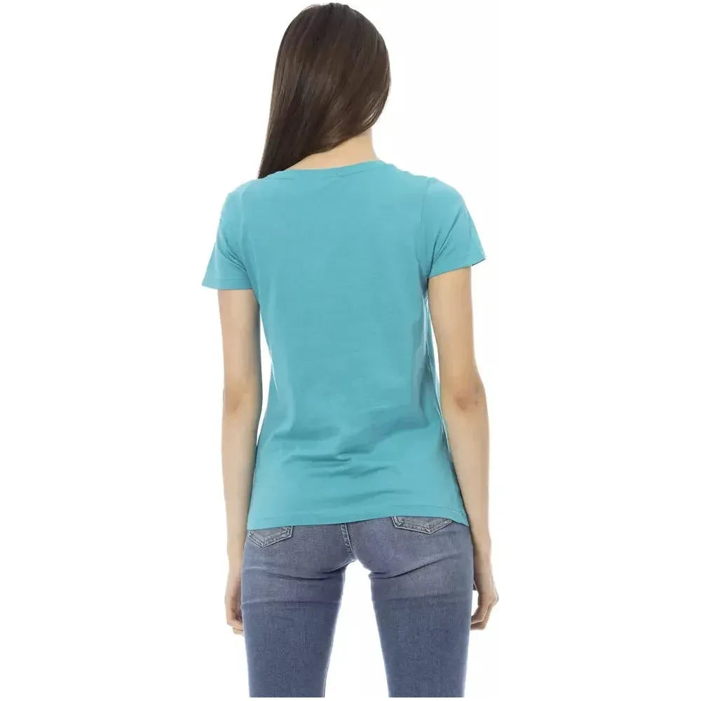 Trussardi Action Light Blue Cotton T-Shirt
