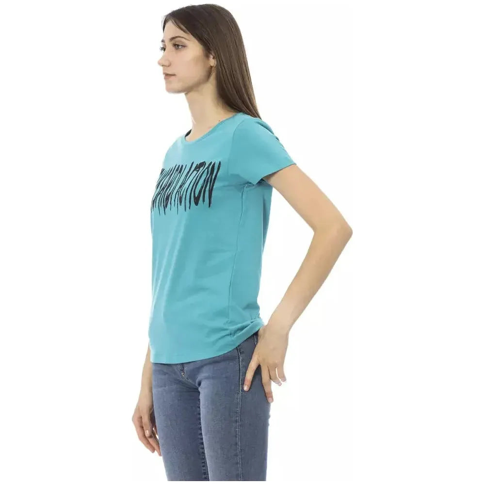 Trussardi Action Light Blue Cotton T-Shirt