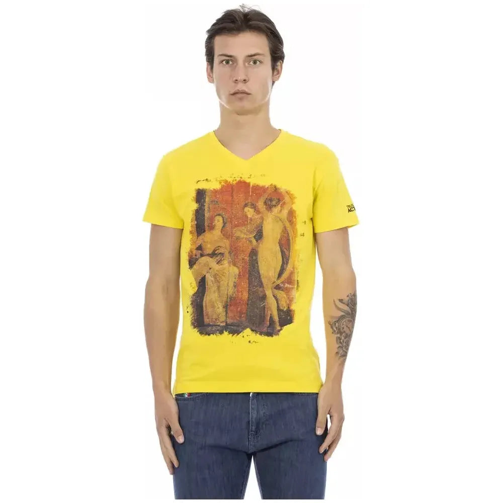 Trussardi Action Yellow Cotton Men T-Shirt