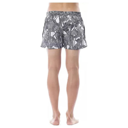 Roberto Cavalli Sport Black Polyester Men Swimwear