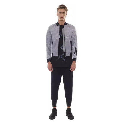 Nicolo Tonetto Gray Polyester Men Bomber Jacket Coats & Jackets