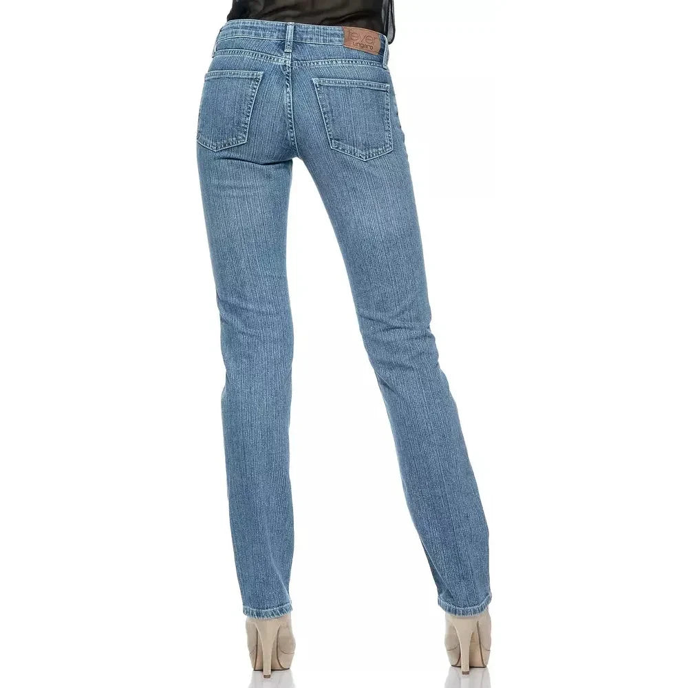 Ungaro Fever Light Blue Cotton Jeans Denim