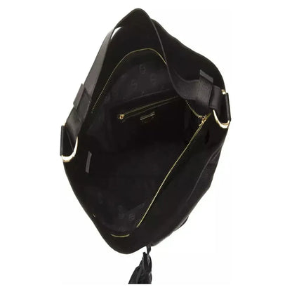 Pompei Donatella Black Leather Women Shoulder Bag