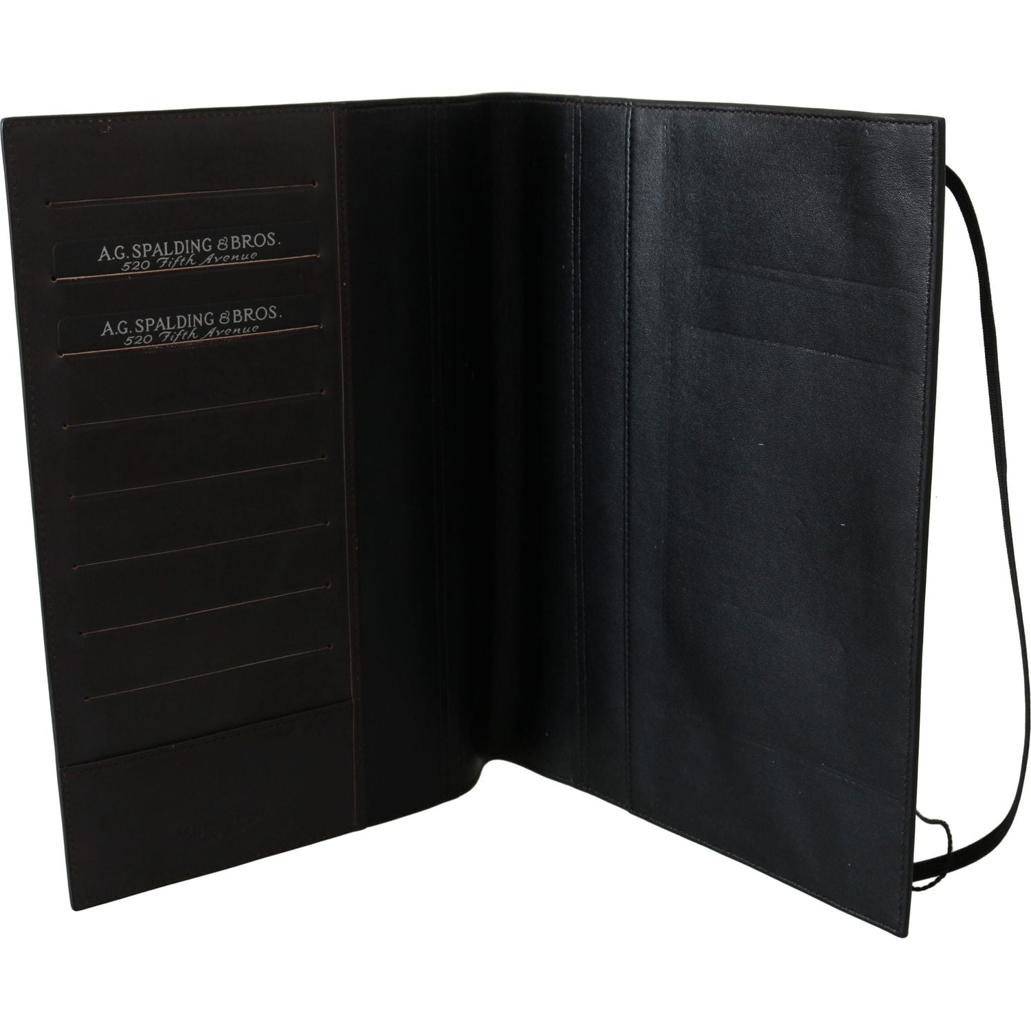A.G. Spalding & Bros Black Leather Bifold Travel Holder Logo Wallet