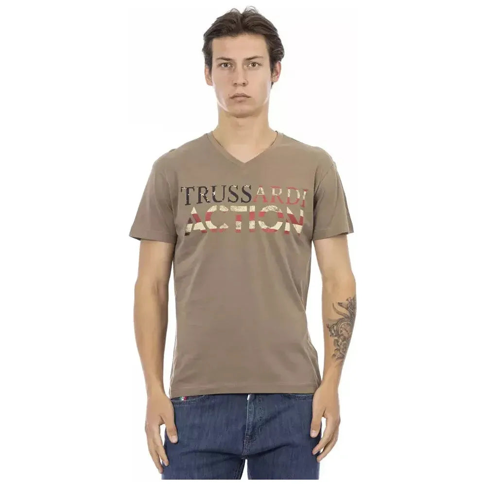 Trussardi Action Brown Cotton T-Shirt