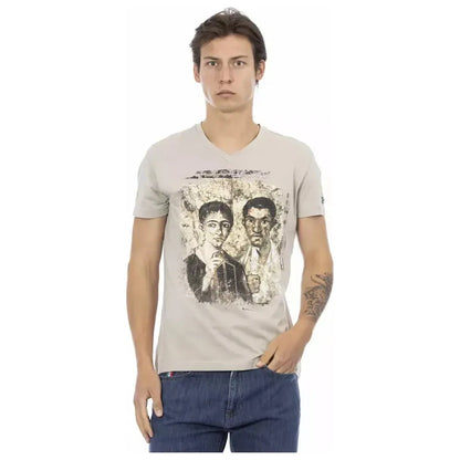 Trussardi Action Beige Cotton Men T-Shirt