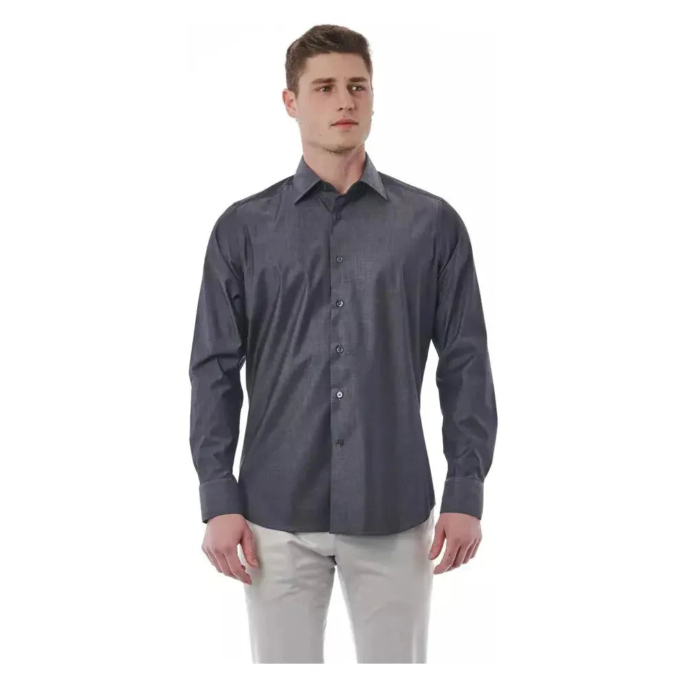 Bagutta Gray Cotton Men Shirt BA-20985-XXL