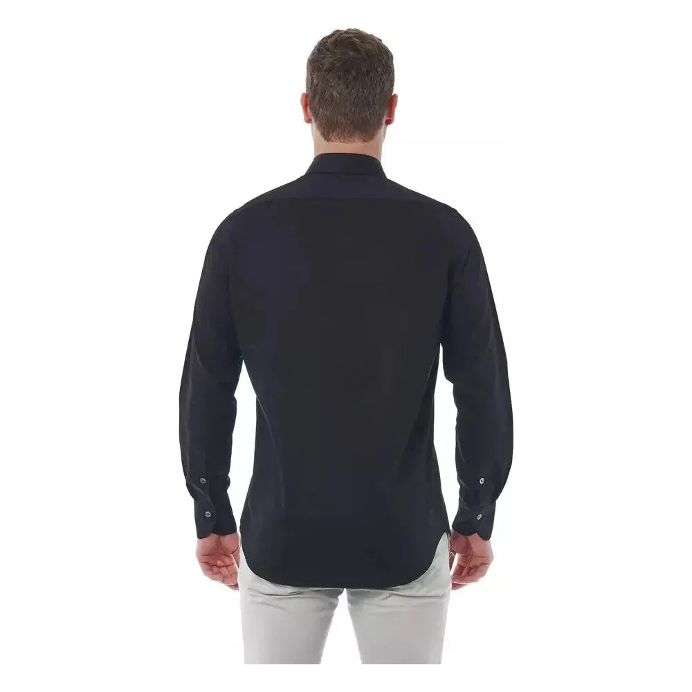 Bagutta Black Cotton Men Shirt BA-21003-IT44 | XS