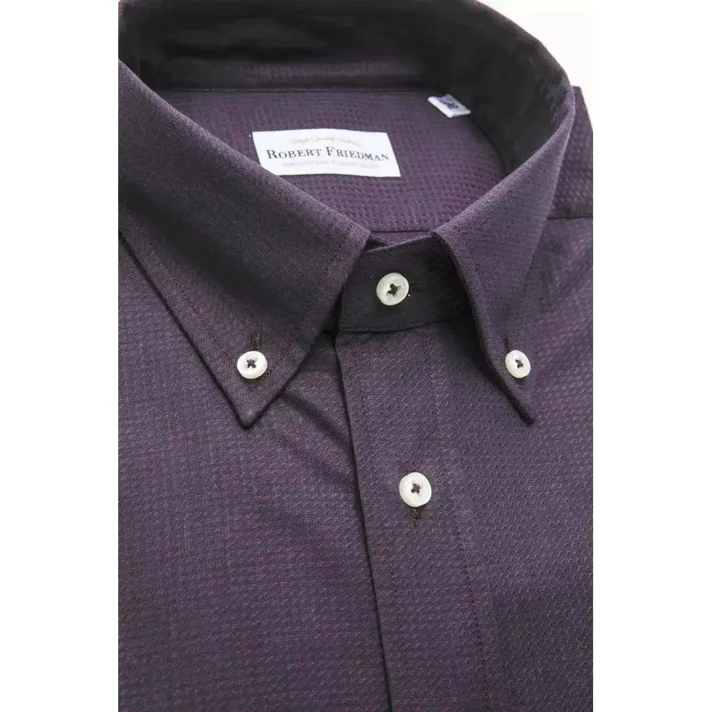 Robert Friedman Black Cotton Men Shirt