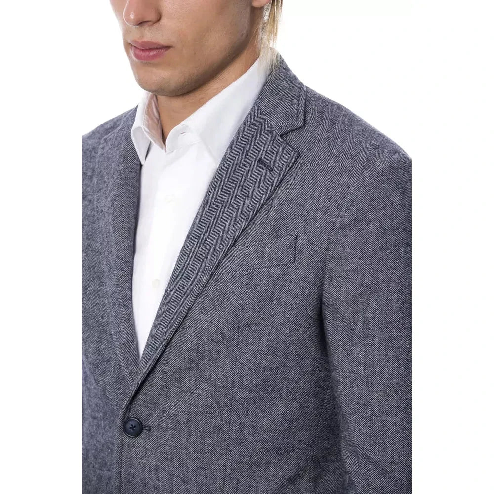 Verri Elegant Blue Single Breasted Blazer