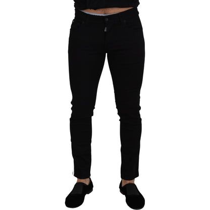 Dolce & Gabbana Black Cotton DG Crown Men Denim Jeans