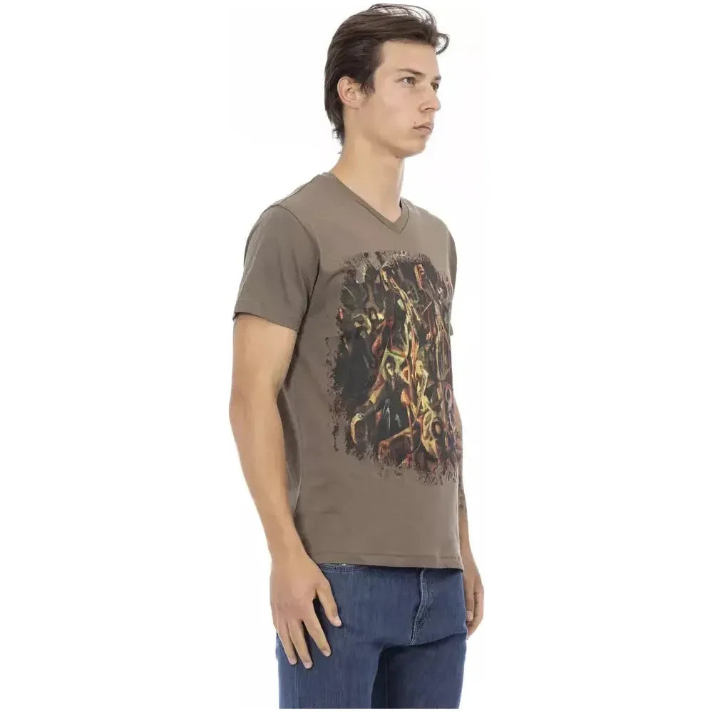 Trussardi Action Brown Cotton Men T-Shirt