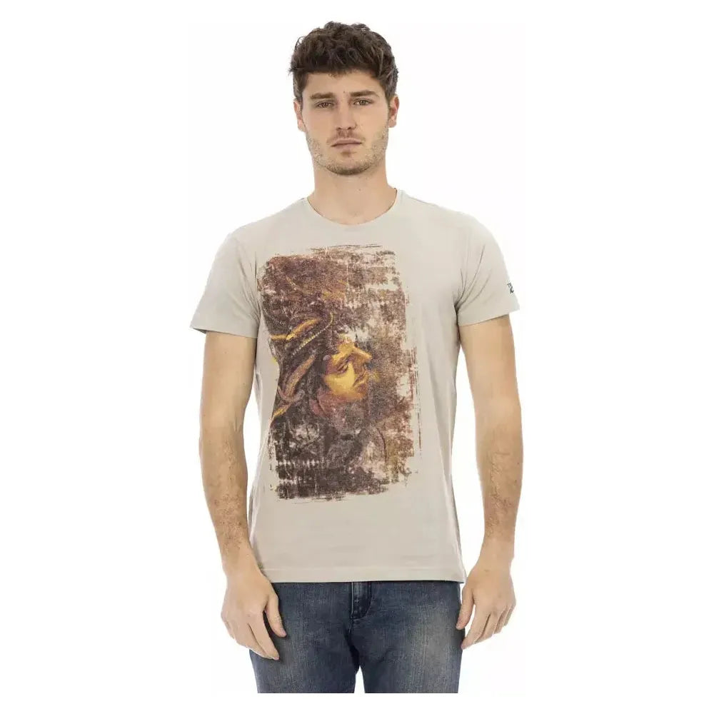 Trussardi Action Beige Cotton Men T-Shirt