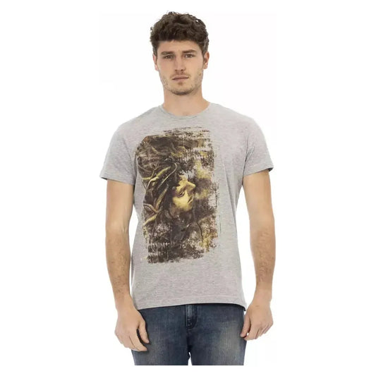 Trussardi Action Gray Cotton Men T-Shirt