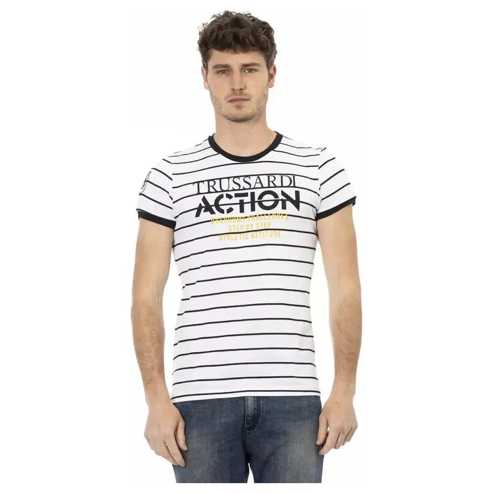 Trussardi Action White Cotton Men T-Shirt