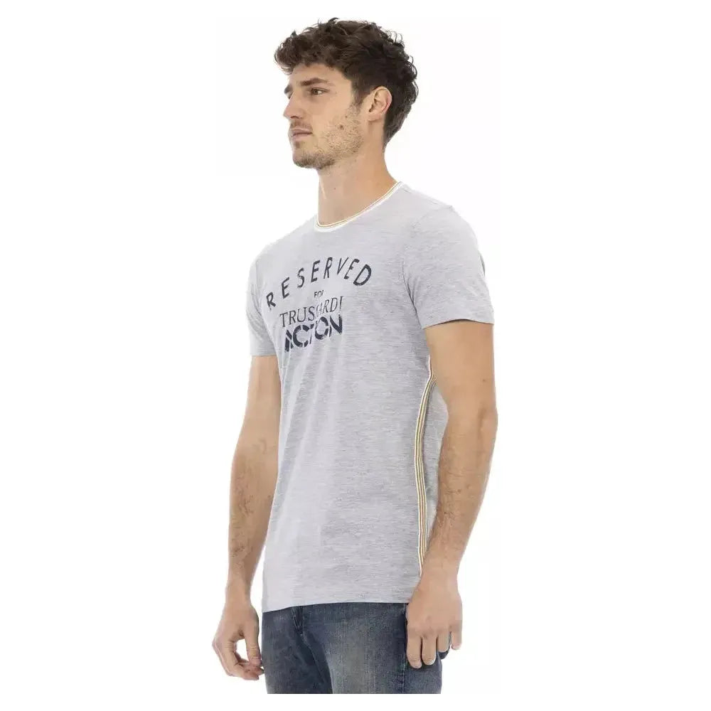 Trussardi Action Gray Cotton T-Shirt