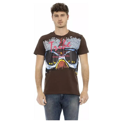 Trussardi Action Brown Cotton Men T-Shirt